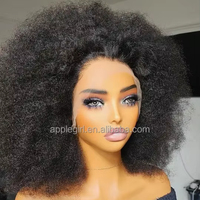 Perruques Courtes Bouclées Afro Crépues en Cheveux Humains Naturels, Perruque Lace Frontale HD Brésilienne Bob Courte pour Femmes