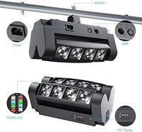 Luces Móviles Spider Beam para DJ, 8 LED de 3W RGBW, Iluminación Estroboscópica DMX512, Control por Sonido, Luz de Escenario para Fiestas, Bodas, Bares