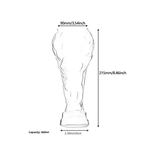 Gobelet à bière écologique Hercules moderne, <span class=keywords><strong>grande</strong></span> capacité, <span class=keywords><strong>sans</strong></span> poignée ni couvercle, en verre borosilicate de haute qualité pour bars, Coupe du monde de football - Product Image 6