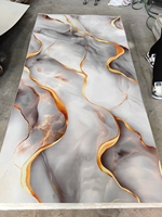 Pasang Hanya Dengan Alat Sederhana Lembaran Marmer Lapis UV 3mm Panel Dinding Alternatif Marmer Lembaran PVC untuk Dekorasi Interior