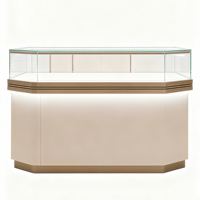 Vitrine de magasin de montres haut de gamme sur mesure, kiosque mural pour bijoux, comptoir de présentation de bijoux robuste avec finition stratifiée blanche