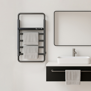 Porte-serviettes <span class=keywords><strong>noir</strong></span> chauffant électrique Smart Household Gris Sèche-serviettes électrique pour salle de bain Porte-serviettes - Product Image 1