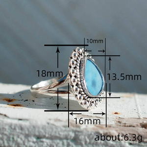Anello Vintage con Bordo in Pizzo a Goccia per Donne, Accessorio Moda per Uso Quotidiano e Feste - Product Image 4