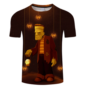 Free Shipping Printed Blank Premium Spooky Halloween Ghoul <strong>Face</strong> Easy Costume Youth <strong>T</strong>-<strong>Shirt</strong> Polyester - Product Image 5