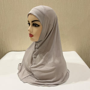 メーカーソリッドカラー7-12歳女の子インスタントプレーンHijabボンネットイスラムイスラム教徒の子供Hijabスカーフ子供サリー - Product Image 4