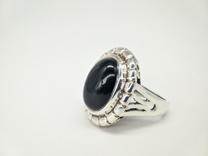 Anillo de Piedra Preciosa de Ónix Negro Natural, Joyería de Moda Hecha a Mano para Mujeres y Hombres con Diseño Minimalista de Piedra Pulida - Product Image 6