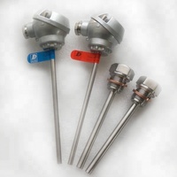 Sensor Suhu RTD Pt100 3-kabel dengan Ulir, Dapat Disesuaikan OEM, Tahan Air IP65, Model Thermowell WZZDS