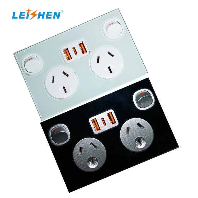 Australian Standard Double Power Point with USB Ports, SAA Approved, 5V 3.6A Output, Single/Double Pole, 240V 10A Wall Socket