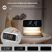 Pengisi Daya Nirkabel Pintar dengan Jam LED & Pengisian Cepat GaN 15W untuk iPhone 15/14, Samsung Galaxy, Stasiun Meja Samping Tempat Tidur