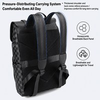 Sac à dos unisexe en polyester Oxford pour ordinateur portable 15,6 pouces, grande capacité, à carreaux, avec fermeture éclair, pour affaires, bureau, voyage, sac de jour, sacoche pour ordinateur