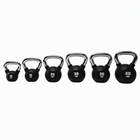 Kettlebells en fonte de fer avec poignée solide et revêtement électrolytique pour usage commercial et domestique