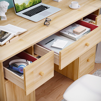 Bureau d'ordinateur en bois moderne et simple pour étudiant avec tiroirs