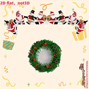 Charmante décoration de cadre de porte en bois de père noël bonhomme de neige et renne - Product Image 4