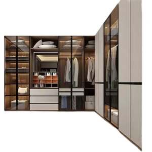 Premium Modern Solid Wood Walk-in Closet Custom Built-in Modular Eco-Friendly Storage Armoire with Shelves System - Product Image 5