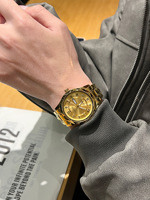 Montre Homme Premium Étanche Tendance Double Calendrier Aiguilles Lumineuses Boîtier en Alliage Quartz Idéale pour Hommes d'Affaires Cadeau