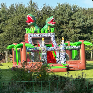 Parque infantil inflable de dinosaurios, área de juegos inflable para niños al aire libre, castillo inflable gigante con tobogán. - Product Image 4