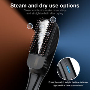 Cepillo de aire caliente 4 en <span class=keywords><strong>1</strong></span>, alisador de pelo a vapor, peine calefactor con secador de pelo, cepillo térmico - Product Image 3