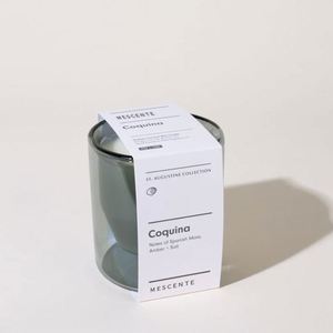Bougie en cire de coco biologique Mescents Castillo dans un bocal en verre ambré, parfum de cyprès et de sel fumé - Product Image 5