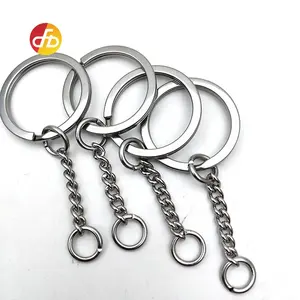 Großhandel Schlüssel bund Benutzer definierte Schlüssel bund Split Flat Keyring Edelstahl Schlüssel bund