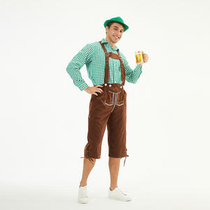 2 unids/set adulto bávaro Oktoberfest Lederhosen disfraz alemán Festival cerveza <span class=keywords><strong>hombre</strong></span> Cosplay Halloween fiesta vestido - Product Image 2