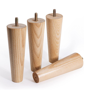 Canapé jambe meubles modernes conique rond tabouret chaise pieds solide côté lit armoire bois meubles jambes - Product Image 2