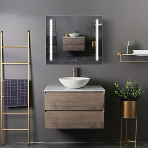 Contemporary OEM BC-002D <b>Floating</b> Marble Vanity Space-Saving Wall Mount Design Features Striking Natural Stone Veins Ceramic - Product Image 1