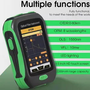 Tela de toque ativa mini OTDR 80 km OPM/VFL/OLS/iluminação LED embutida 5 em 1 testador de fibra AUA-18U/A equipamento de fibra óptica