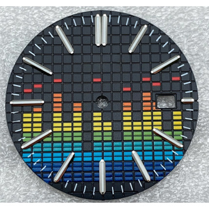 Cadran de montre personnalisé 31,8 mm vert lumineux avec symboles musicaux, pièces de rechange modifiées pour mouvement NH35 - Product Image 4