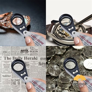 Led và UV ánh sáng gấp 21 Mét jeweler Loupe <span class=keywords><strong>10x</strong></span> <span class=keywords><strong>Magnifier</strong></span> LED và UV ánh sáng - Product Image 3