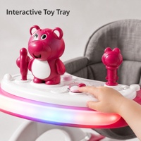 Marche-bébé stable avec lumières et jouets, trotteur d'apprentissage, trotteur d'activités pour enfants, 6 couleurs, poignée de poussée pour bébés, tout-petits, garçons et filles