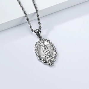 Classic American and European style Virgin Mary necklace, unisex hip-hop twist <b>chain</b>, fashionable Dongguan <b>titanium</b> steel jewelr - Product Image 4