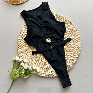 2025 Noir Avant Évider Col Rond Coupe Haute Micro v String <span class=keywords><strong>Bikini</strong></span> Design De Mode - Product Image 4