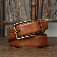 Ceintures d'affaires pour hommes en cuir véritable pleine fleur de vachette tanné végétal, style rétro, personnalisées en usine, avec boucle ardillon – Fournisseur vérifié