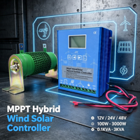 Contrôleur d'éolienne 1000W / 1-3KVA avec frein et décharge de charge 12V 24V 48V MPPT Solaire Hybride