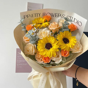 AYOYO ODM decorazione per la casa sapone fiore del sole testa di sapone intaglio <span class=keywords><strong>girasoli</strong></span> - Product Image 3
