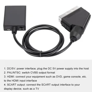 Hdmi a Scart inca AV cavo adattatore di segnale convertitore Upscale PAL/NTSC per HD TV DVD Crt TV Vhs videoregistratore