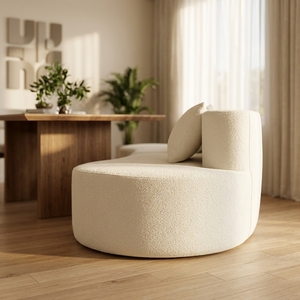 Ensemble de canapés modulaires incurvés en tissu, écologiques, en mousse haute densité, modernes et professionnels - Product Image 2