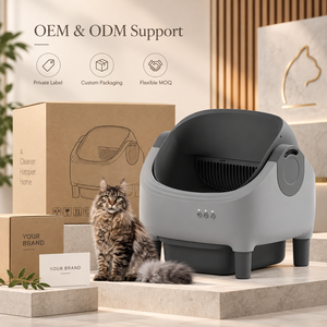 Litière pour <span class=keywords><strong>chat</strong></span> électrique autonettoyante OEM avec contrôle par application programmable, sans odeur, <span class=keywords><strong>toilette</strong></span> automatique, nettoyage facile, espace intérieur de 20 L - Product Image 6