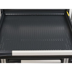 Banco de trabajo ajustable Fami Master 150cm en gris con tapa de madera y 3 cajones - Product Image 3