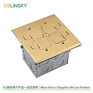 USLINSKY Shanghai Boîtiers <span class=keywords><strong>de</strong></span> prise murale 2 modules, encastrés, avec plaque <span class=keywords><strong>de</strong></span> plancher et quatre interrupteurs à bascule en alliage <span class=keywords><strong>de</strong></span> laiton LT444PC - Product Image 2