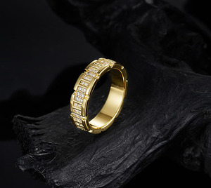 Geometric Full Paved 925 Sterling <b>Silver</b> Moissanite Eternity Band Luxury Stackable <b>Wedding</b> Engagement <b>Ring</b> For <b>Women</b> - Product Image 6