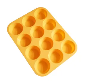 Molde de bolo em silicone com 12 copos, panela e bandeja para assar muffin