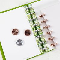 Discos Metálicos Minimalistas para Encuadernación de 24 mm, Anillos Metálicos para Planificador de 1 Pulgada
