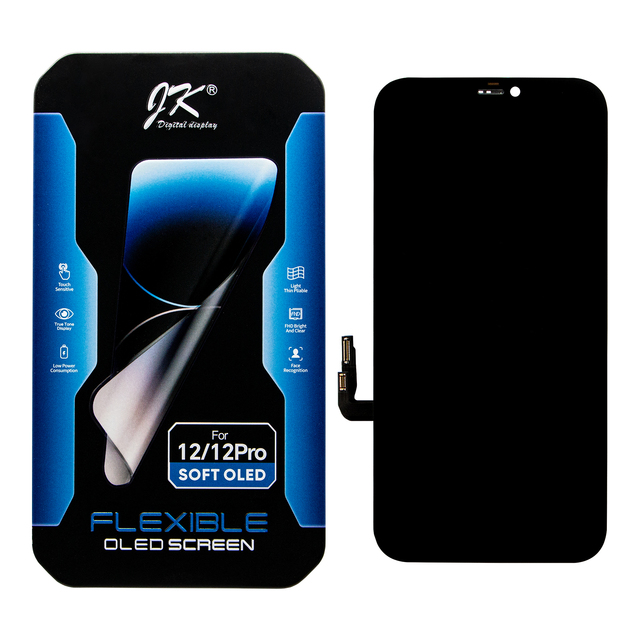 JK Premium Soft OLED Screen for 12/12Pro 1:1 Soft Ecran with Touch Full Assembly 6.1-inch Ekran Replacement for Iphone 12/12 Pro