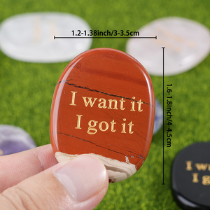 Handmade Reiki Crystal Set for Healing Carved <strong>Chakra</strong> Palm <strong>Stones</strong> <strong>Engraved</strong> Symbols Feng Shui Semi-Precious I Want It - Product Image 3