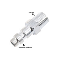 Adaptateur de prise universel à déconnexion rapide de 8mm, filetage mâle 1/8NPT 1/8bpsp