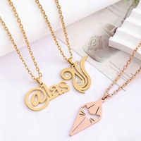 Pendentif en acier inoxydable personnalisé en usine, collier de forme personnalisée incrusté de diamants, accessoires de bijoux, conception gratuite