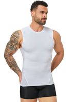 Débardeur de compression athlétique sans manches pour hommes débardeur d'entraînement couche de base de sport t-shirt de basket-ball en cours d'exécution