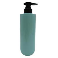 Bouteille de lessive à épaule plate de 300 ml en PET, rechargeable, avec bouchon à vis et pompe distributrice, emballage avec film d'étiquetage