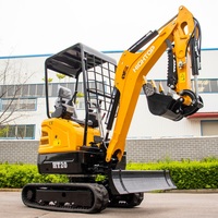 Mini Excavadora China EPA/EURO 5 de 2 Toneladas, Excavadora Hidráulica con Brazo Giratorio